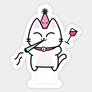 Party Cat Sticker